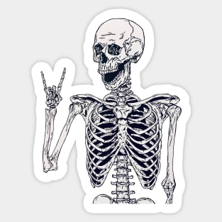 Rock on Skeleton Sticker